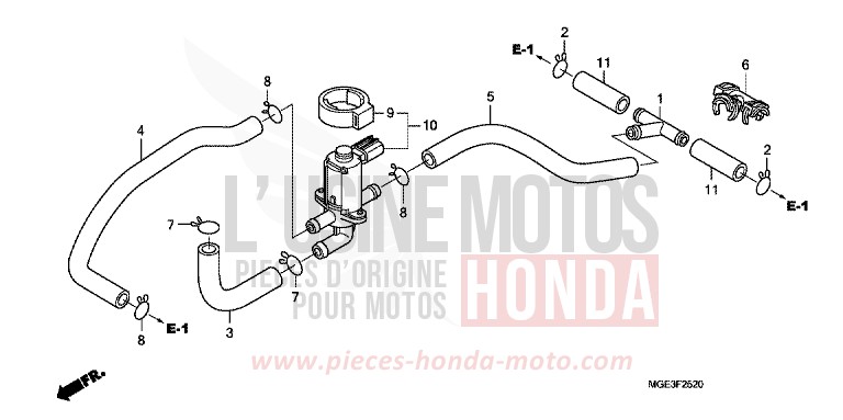 AIR INJECTION CONTROLVALVE de VFR1200F DCT TITANIUM BLADE METALLIC (YR316) 2012